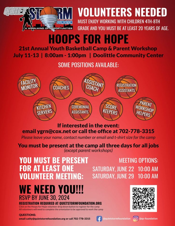 Hoops for Hope Volunteer Flyer 2024